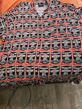 Mens NWOT 4XL Harley-Davidson Black & Red Logo Print Shirt